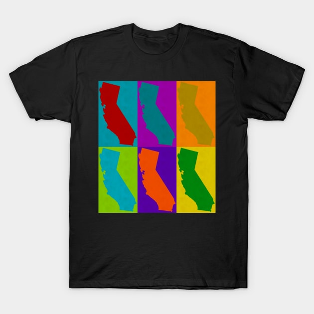 California Pop Art Design Love State CA T-Shirt by joannejgg